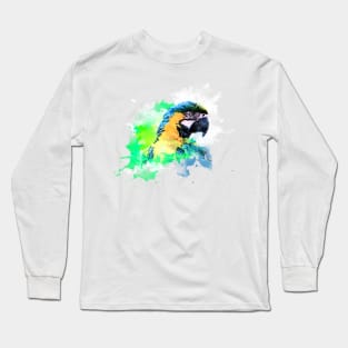 Aquarell Splatter Macaw Parrot Long Sleeve T-Shirt